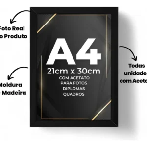 Kit 10 Moldura A4 21x30 C/acetato Quadro Certificado Diploma