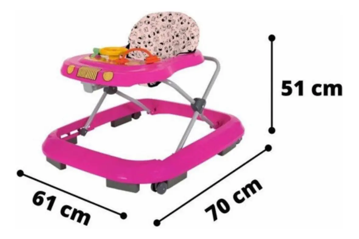 Andador Bebê Tutti Baby Safari Trava De Segurança Cor - Rosa - Imagem 5