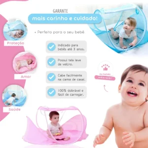 Berço De Bebe Portátil Com Mosquiteiro Diga Não Ao Mosquito
