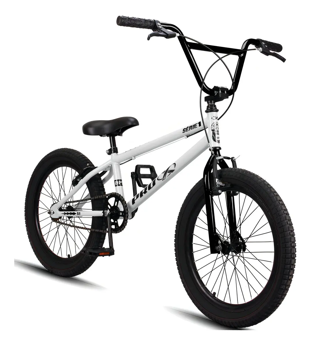 Bicicleta Aro 20 Bmx Pro-X Série 1 Freio V-Brake Infantil Cor Branco