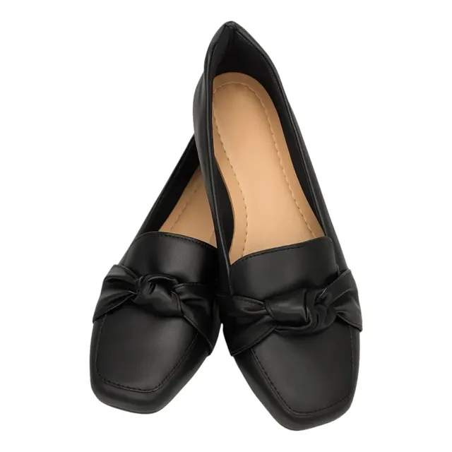 Sapatilha Mocassim Feminino Sapato Bico Quadrado Conforto - Imagem 4