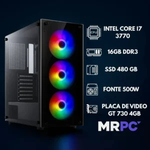 Pc Gamer I7 3.4ghz 16gb Ssd 480gb Placa Video 4gb Monitor 19