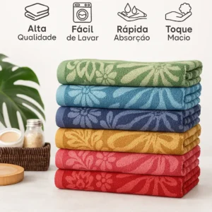 Kit 5 Toalha De Banho 1,40x0,70 Macia E Alta Absorção 380g