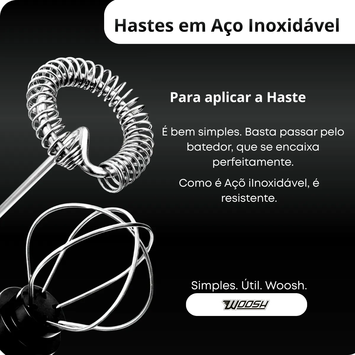 Mixer Elétrico Portátil 2 em 1 Recarregável Potente Misturador de Bebidas e Ovos 3 Velocidades Usb Batedor e Fue Fouet Marca Woosh - Imagem 3