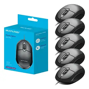 Mouse Usb Preto Com Fio Mo300 Multi Kit Com 5 Atacado 1200dp