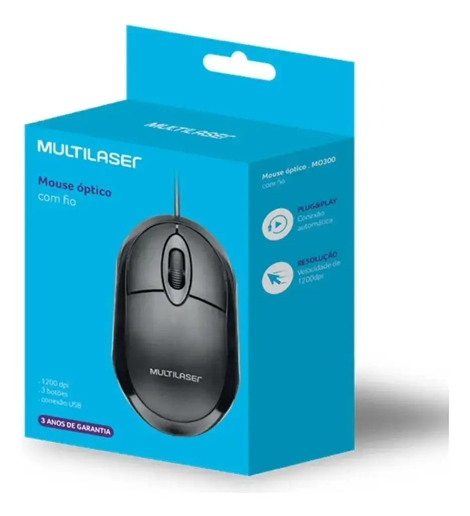 Mouse Usb Preto Com Fio Mo300 Multi Kit Com 5 Atacado 1200dp - Imagem 4