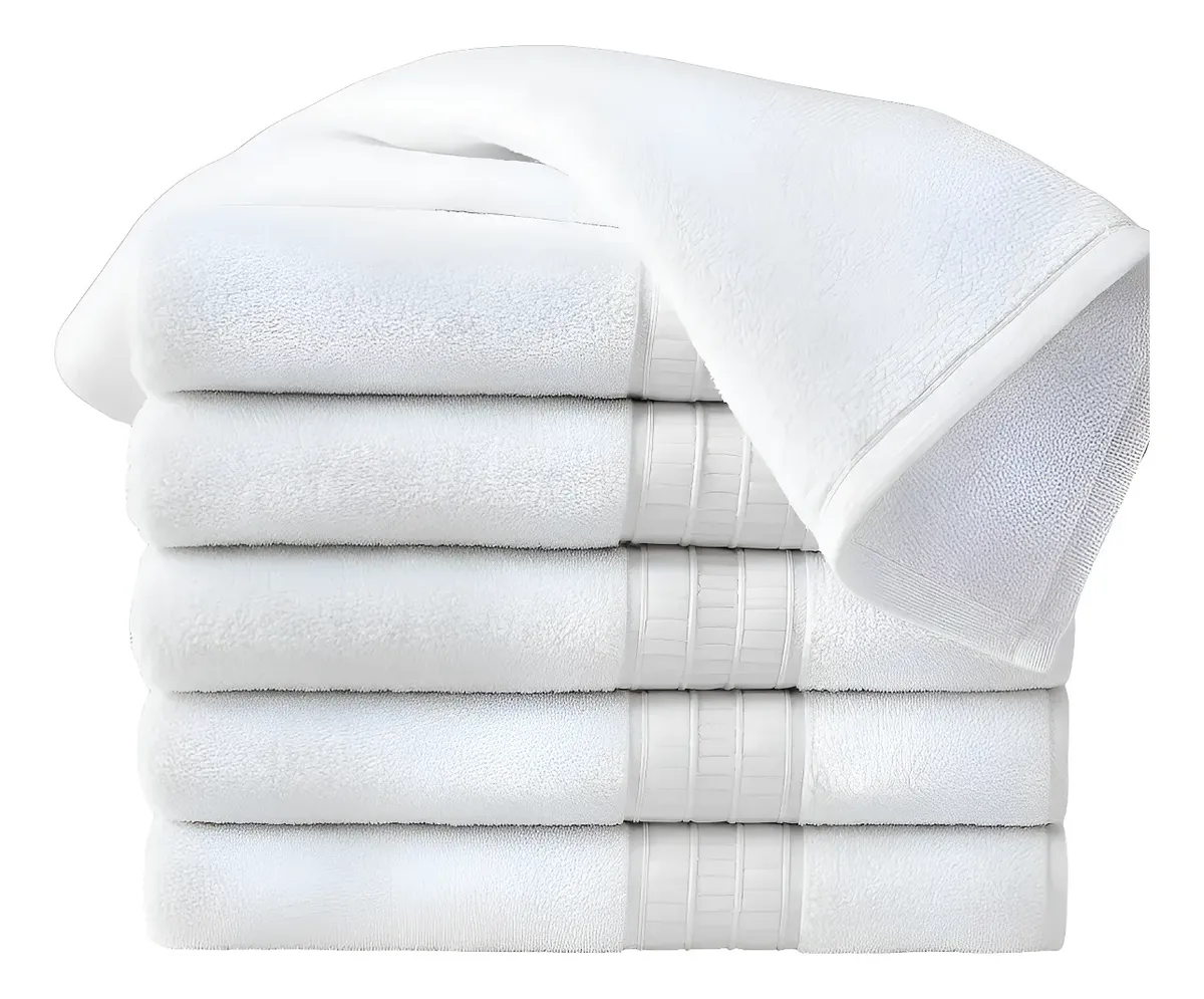 Kit 10 Toalha Banho Grossa Hotelaria Cor Branco Liso - Imagem 5