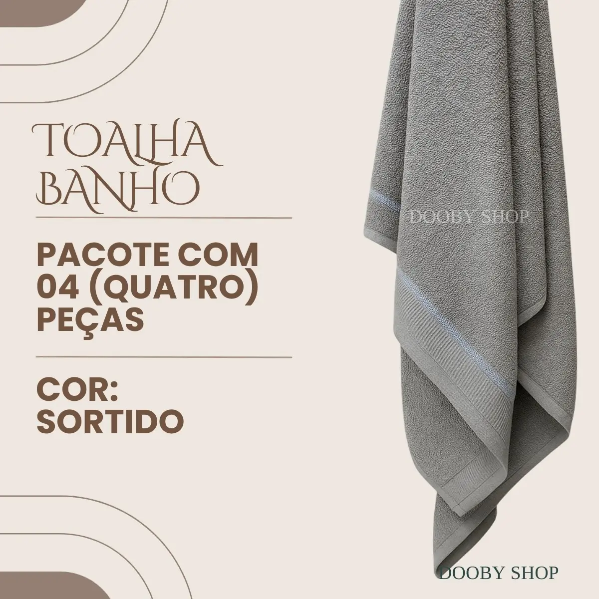 Toalhas Banho Grossa Felpuda Macia Premium 530g Kit 04 Peças - Imagem 4