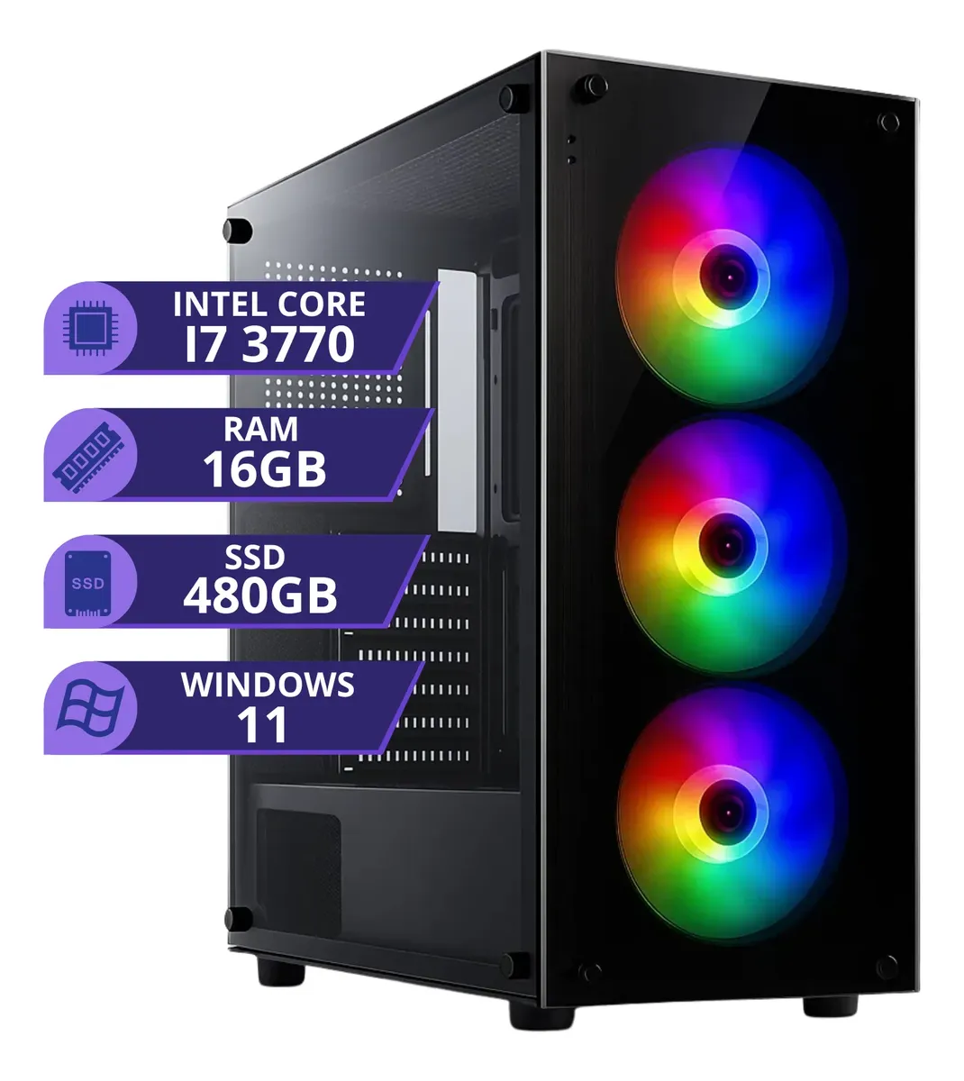 Pc Gamer Cpu Intel I7 3.4ghz Ssd 480gb Memoria Ram 16gb 500w - Imagem 7