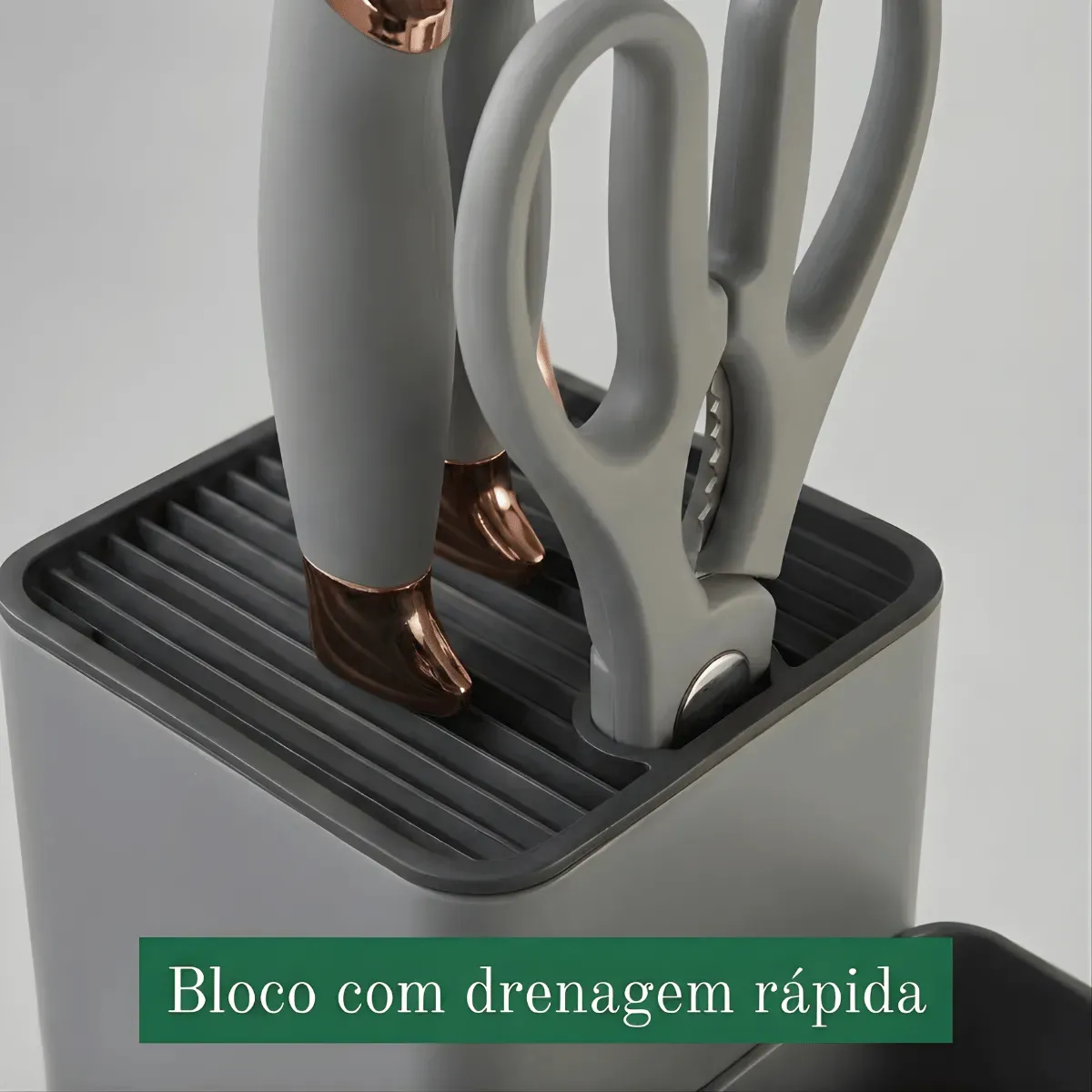 Kit de Utensílios de Cozinha 19 Peças em Silicone Cinza com Cabo de Madeira para Antiaderente – Shokki - Imagem 2