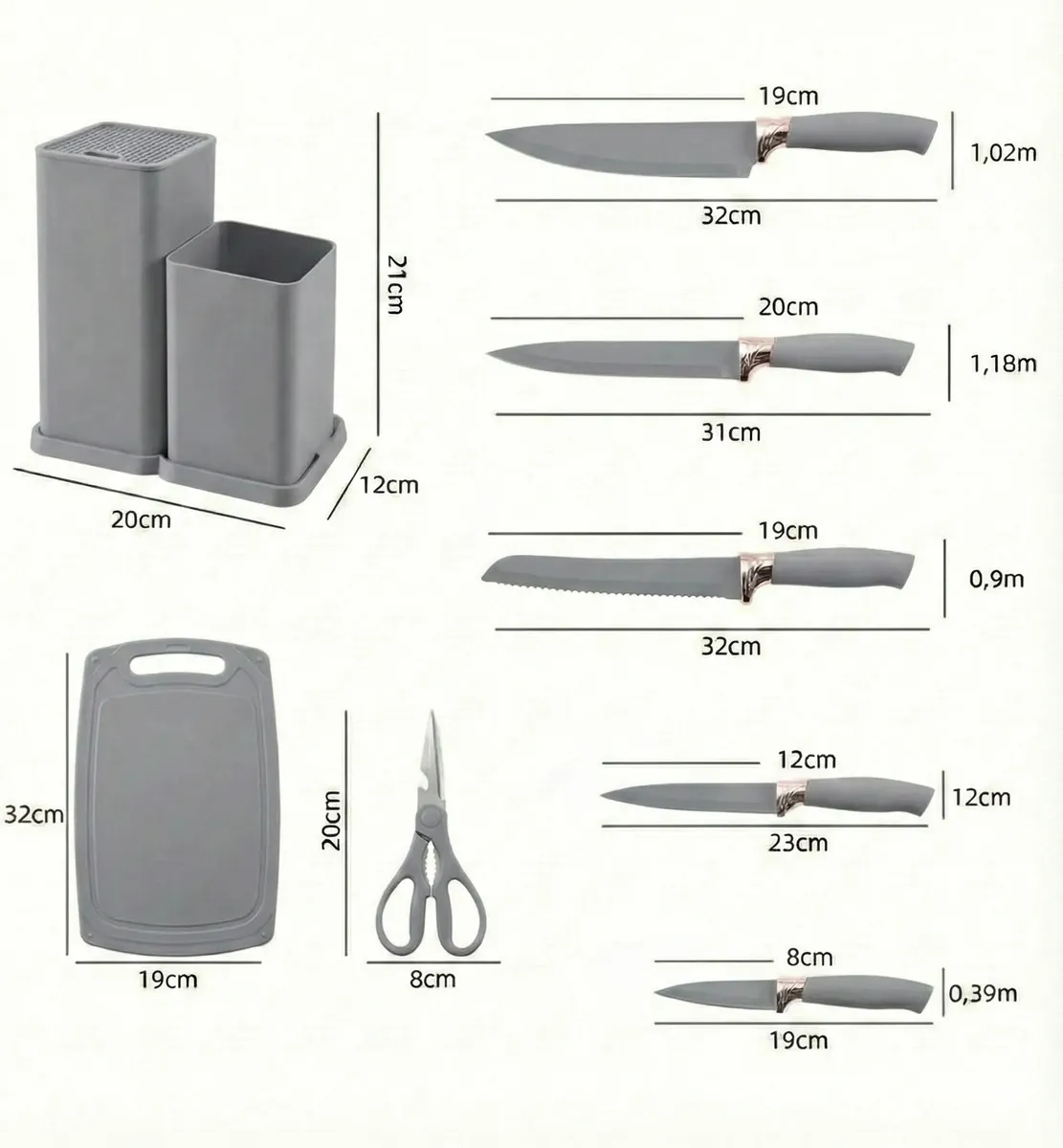 Kit de Utensílios de Cozinha 19 Peças em Silicone Cinza com Cabo de Madeira para Antiaderente – Shokki - Imagem 5