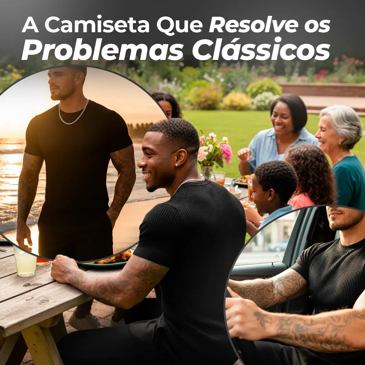 Camiseta Americana Canelada Ribana Justa Textura Básica Moda - Imagem 2