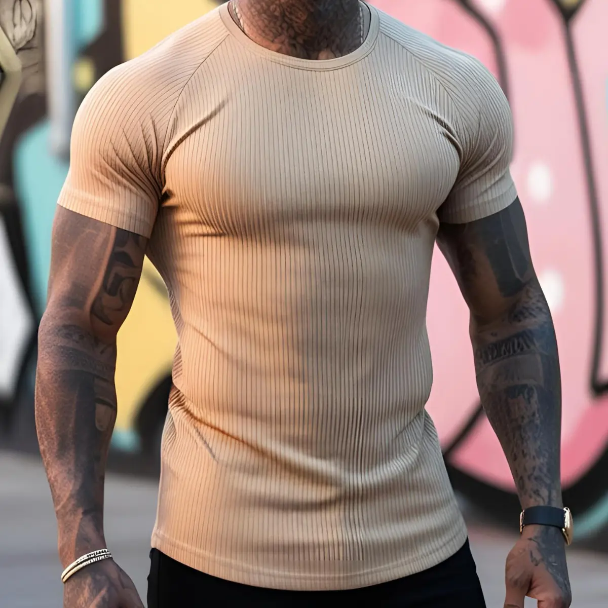 Camiseta Tecido Canelado Americano Clássica Elastano Slim - Imagem 5