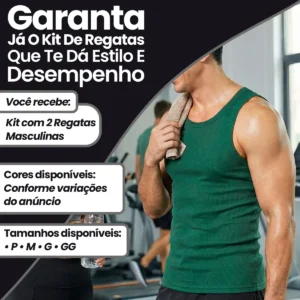 Kit 2 Regatas Americana Canelada Masculina Justa Moda Treino