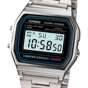 Relógio Casio Unissex Vintage A158WA Digital Prata Cronógrafo Resistente Água