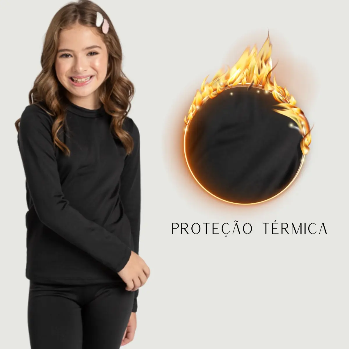 Conjunto Infantil Flanelado Térmico Pelucia Segunda Pele - Imagem 3
