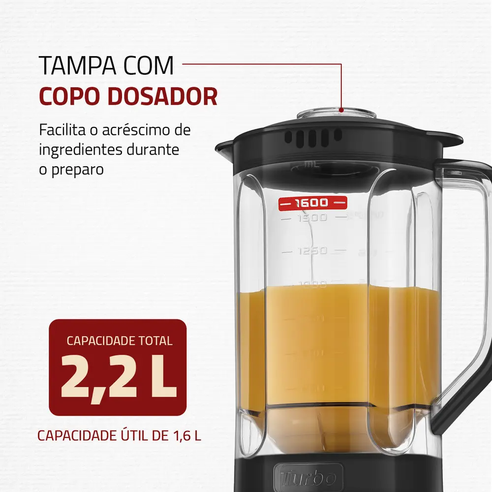 Liquidificador Pratic Turbo III, Mondial, 550W - L-93-BG - Imagem 6