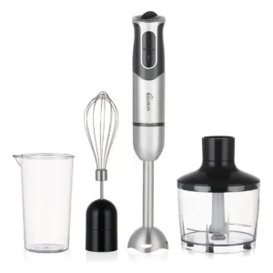 Mixer De Mão Portátil 8 Velocidades 3 Em 1 Inox 800w Kookin Knhb1008 Multifuncional Com Função Turbo E Lâminas Aprimoradas 2 Afiadas + 2 Reforçadas Em Aço Inox 304
