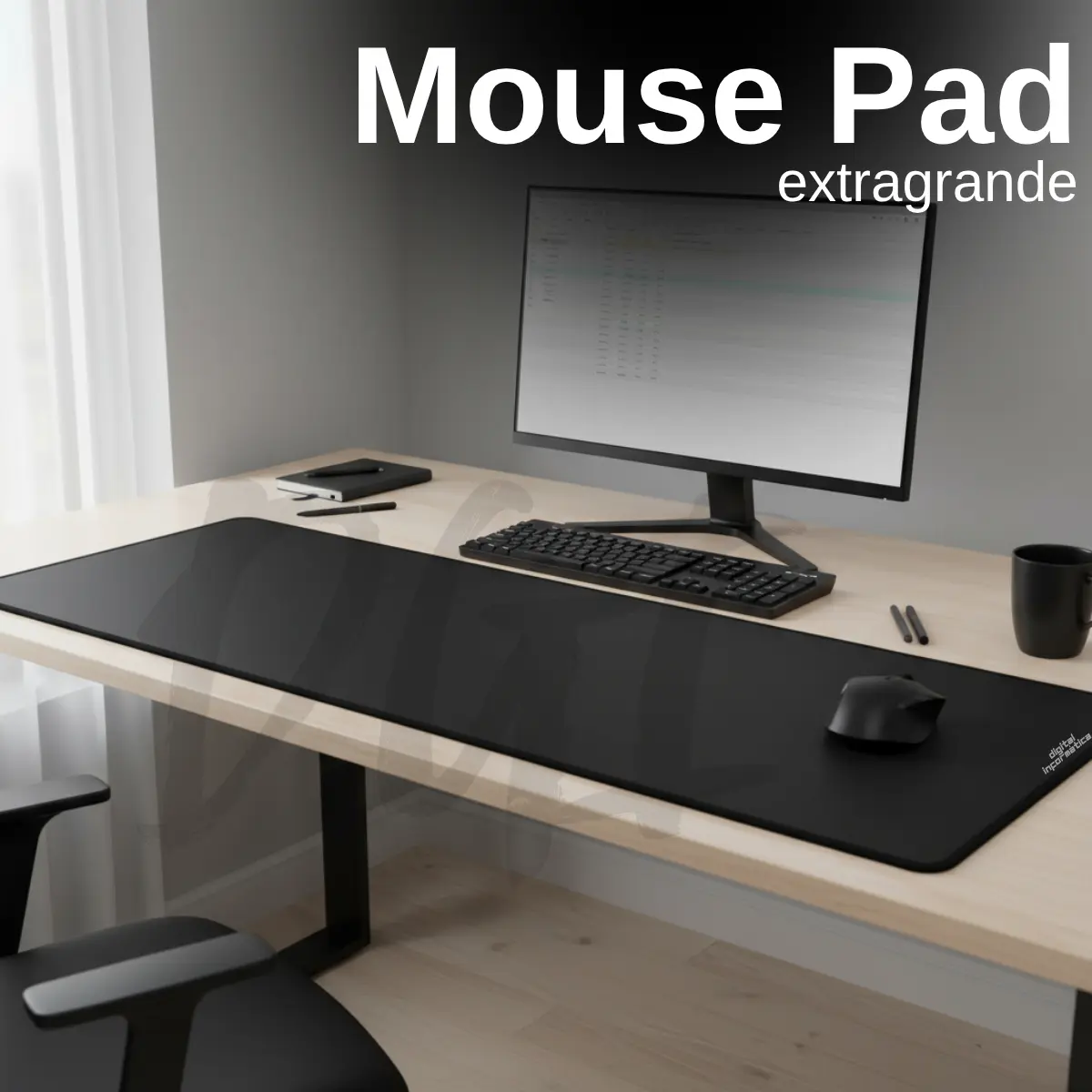 Mouse Pad Gamer Extra Grande 90x40 Profissional Speed Antiderrapante Cor Preto Digital Informática