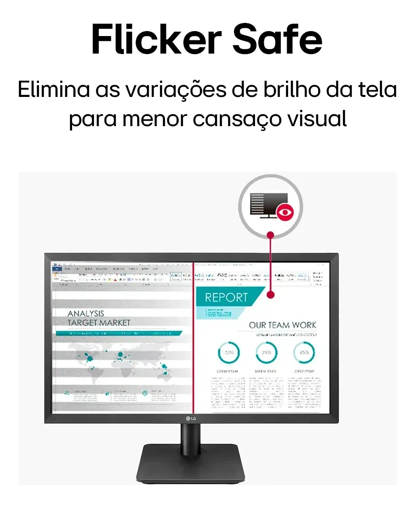 Monitor PC LG 19.5'' 20MK400H-B LED HD HDMI VGA (D-Sub) 75Hz 2ms(GtG) Ajuste de Inclinação Reader Mode - Imagem 4