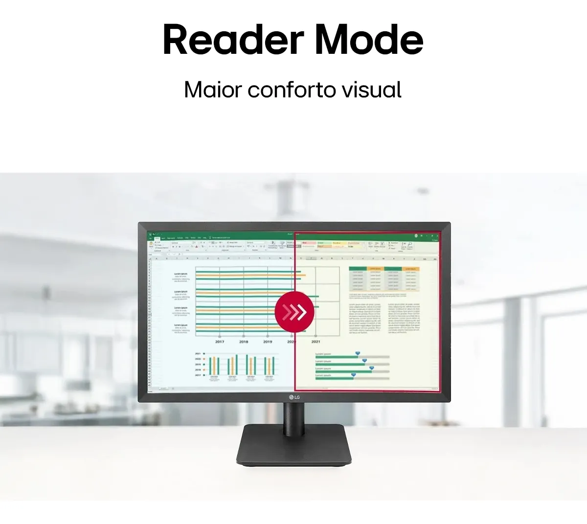 Monitor PC LG 19.5'' 20MK400H-B LED HD HDMI VGA (D-Sub) 75Hz 2ms(GtG) Ajuste de Inclinação Reader Mode - Imagem 5