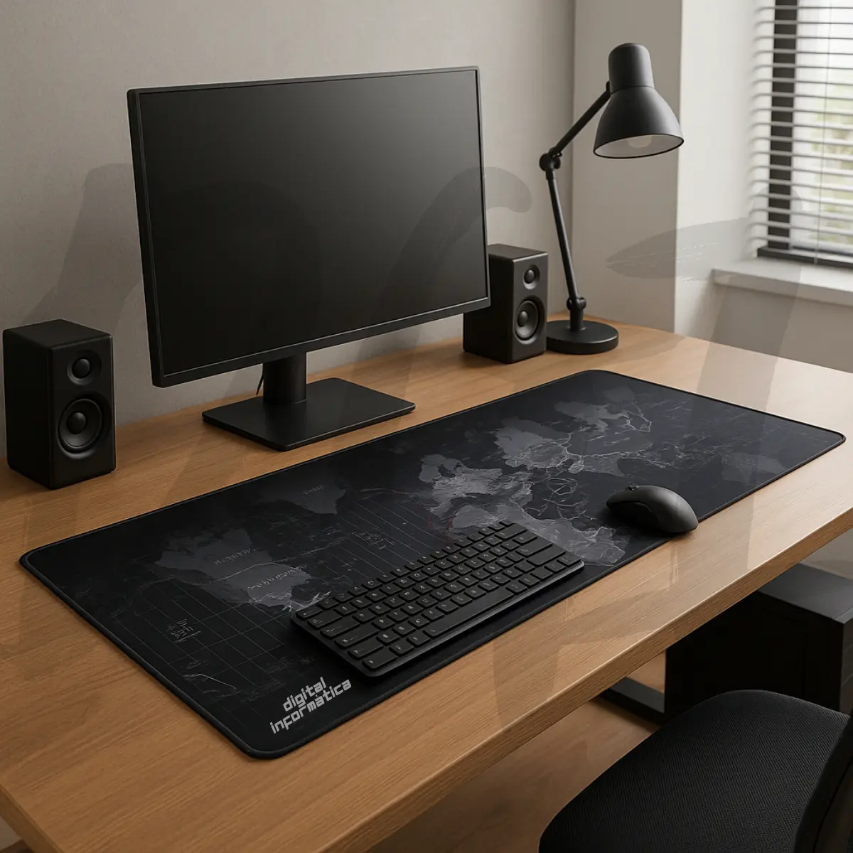 Mouse Pad Gamer Grande 70x35 Profissional Antiderrapante Speed Mapa Mundi Digital Informática