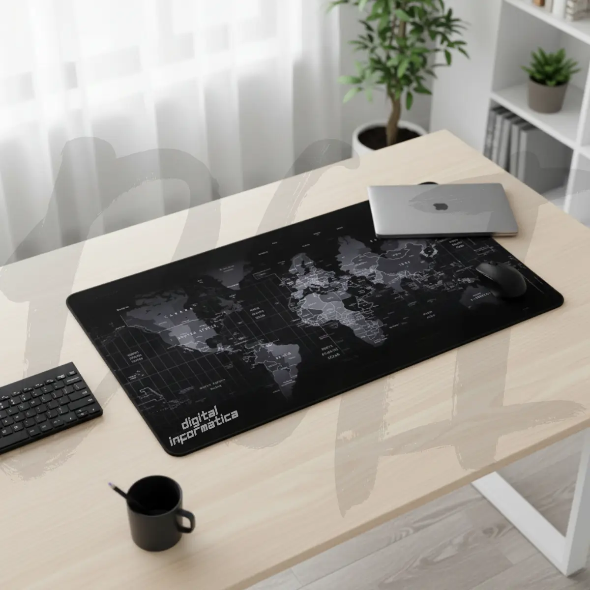 Mouse Pad Gamer Grande 70x35 Profissional Antiderrapante Speed Mapa Mundi Digital Informática - Imagem 4