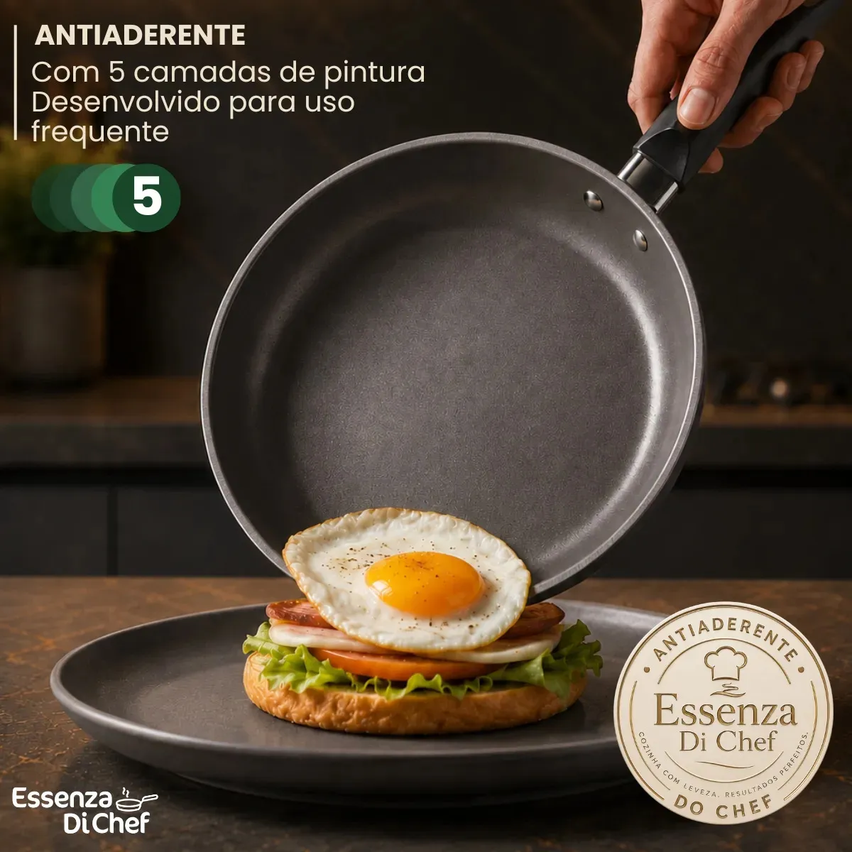 Conjunto De Panelas 9 Peças Antiaderente Com Tampa De Vidro E Utensílios Fogão A Gás Preto - Imagem 5