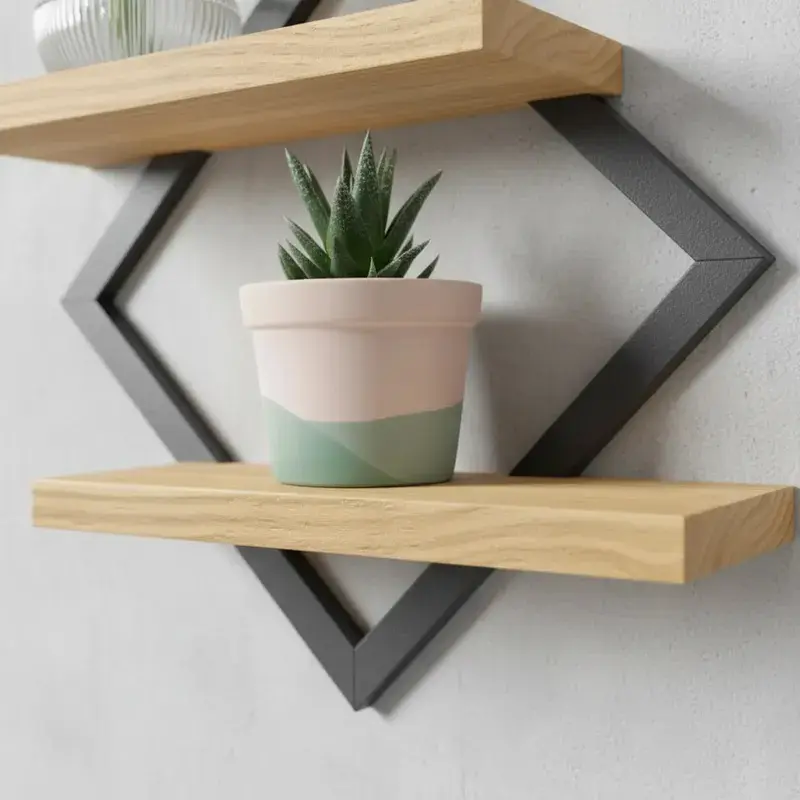 Quadro Decorativo Com Prateleira Dupla Nicho Moldura Luxo - Imagem 2