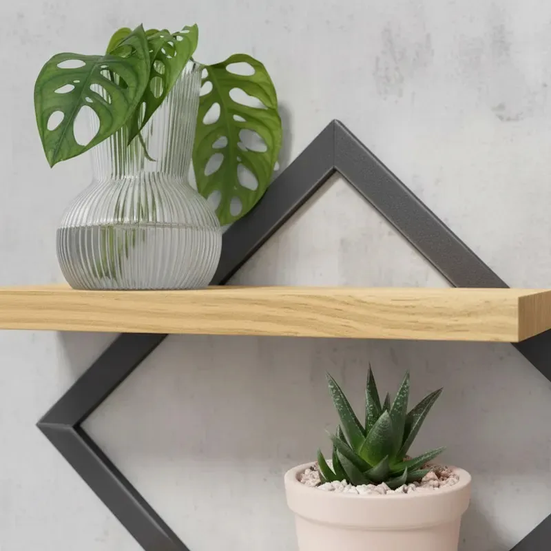 Quadro Decorativo Com Prateleira Dupla Nicho Moldura Luxo - Imagem 4