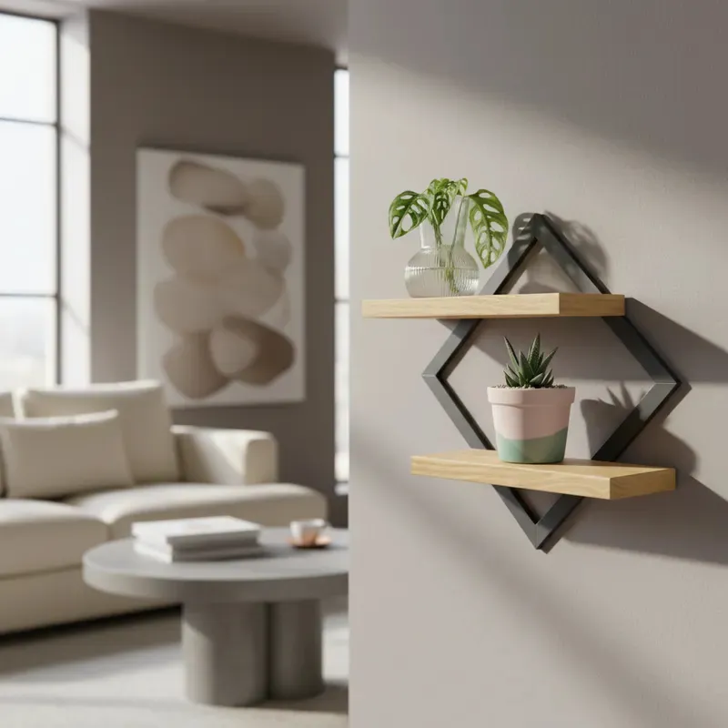 Quadro Decorativo Com Prateleira Dupla Nicho Moldura Luxo - Imagem 6