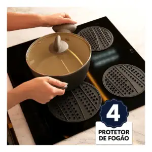 Kit 4 Protetor Silicone Fogão Indução Cooktop Antiderrapante
