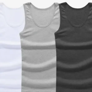 Kit 3 Regata Masculina Americano Canelada Algodão Premium
