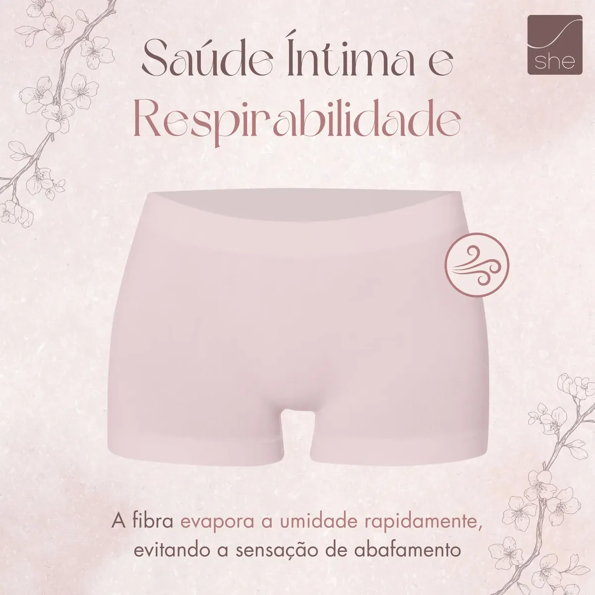 Kit 3 Calcinha Boxer Short Sem Costura Cueca Feminina She - Imagem 3