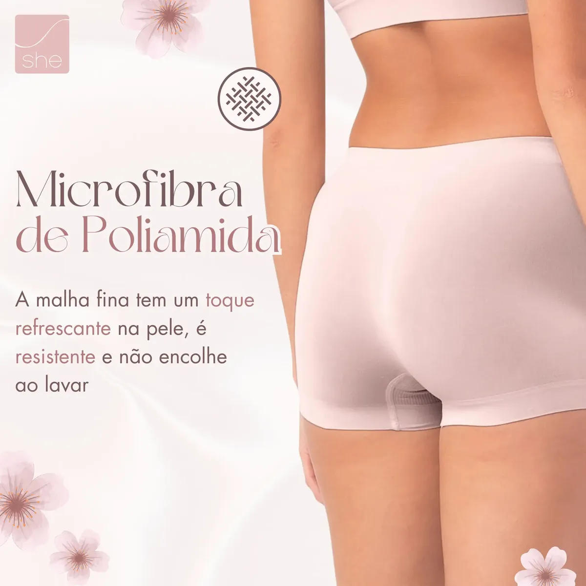 Kit 3 Calcinha Boxer Short Sem Costura Cueca Feminina She