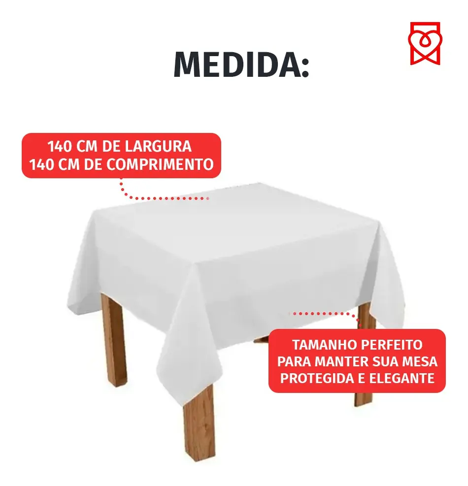 Toalha De Mesa Quadrada Tecido Oxford 1,40x1,40 Promocao - Imagem 3