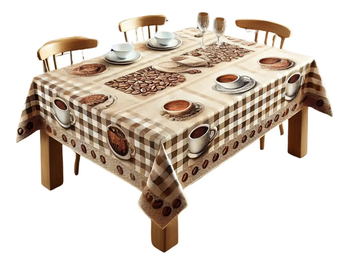 Toalha De Mesa Impermeável Pvc 140x140cm Térmica 4 Lugares - Imagem 5