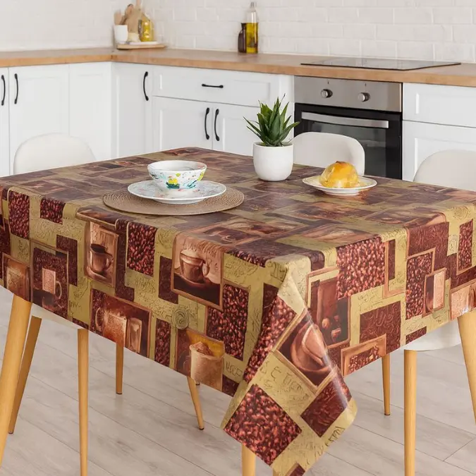 Toalha De Mesa Impermeável Pvc 140x140cm Térmica 4 Lugares - Imagem 4