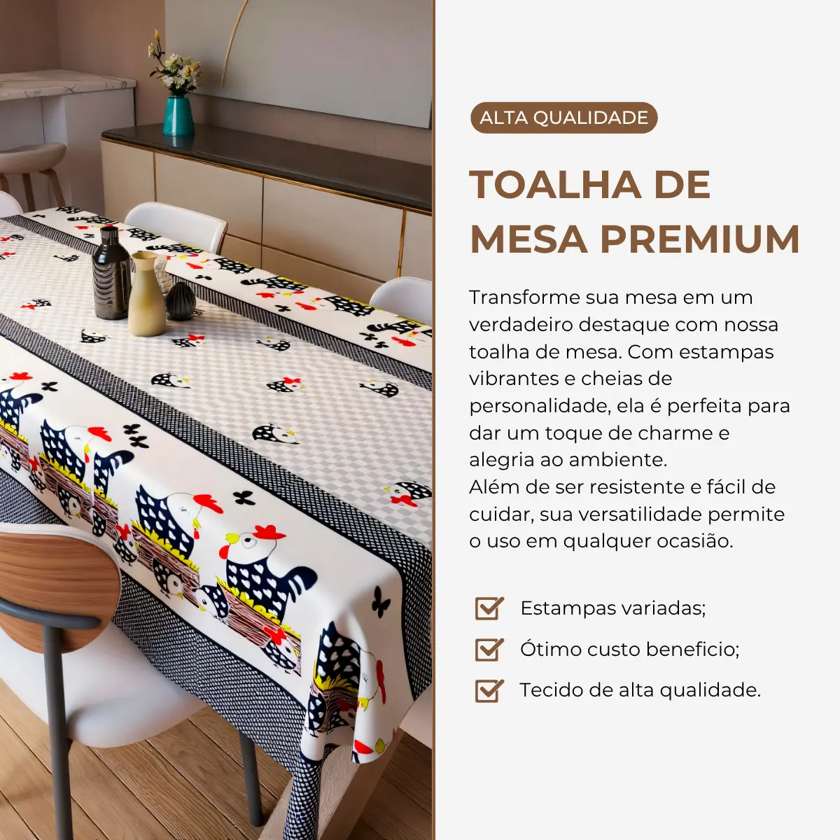 Toalha De Mesa 6 Lugares Retangular 2,00mx1,40m Oxford Luxo - Imagem 4