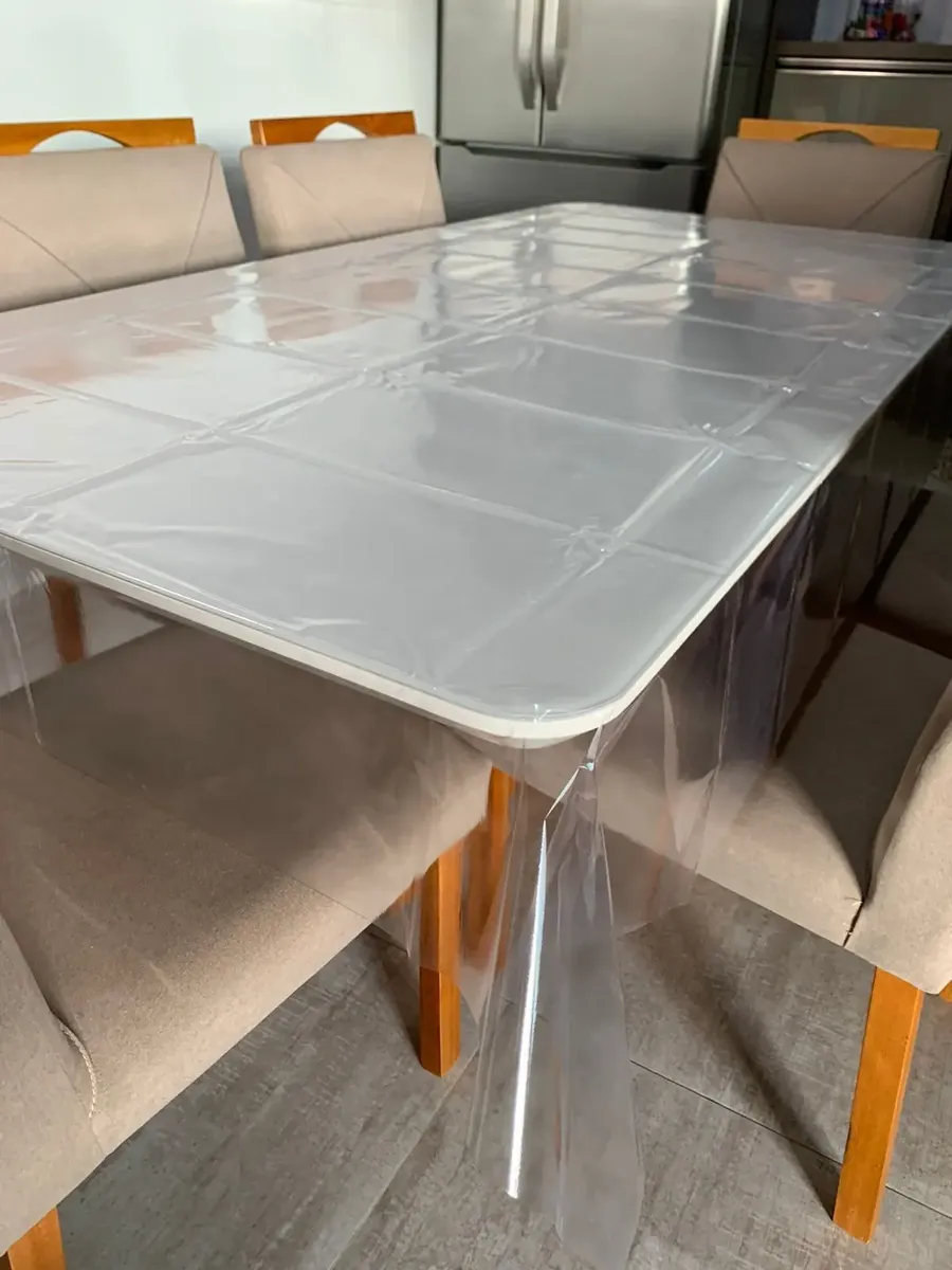 Toalha De Mesa Plastico Transparente Impermeável 2.20 X 1.40 - Imagem 2