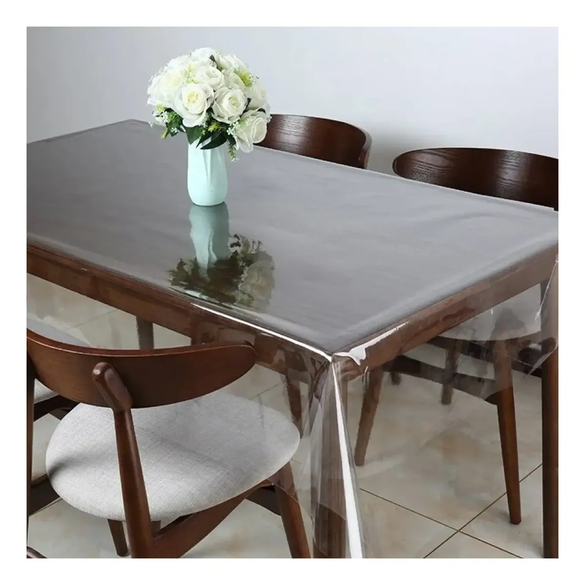 Toalha De Mesa Plastico Transparente Impermeável 2.20 X 1.40 - Imagem 4