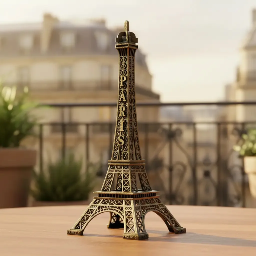 Torre Eiffel Paris Enfeite Miniatura Decoração De Metal 25cm Marrom-escuro - Imagem 8