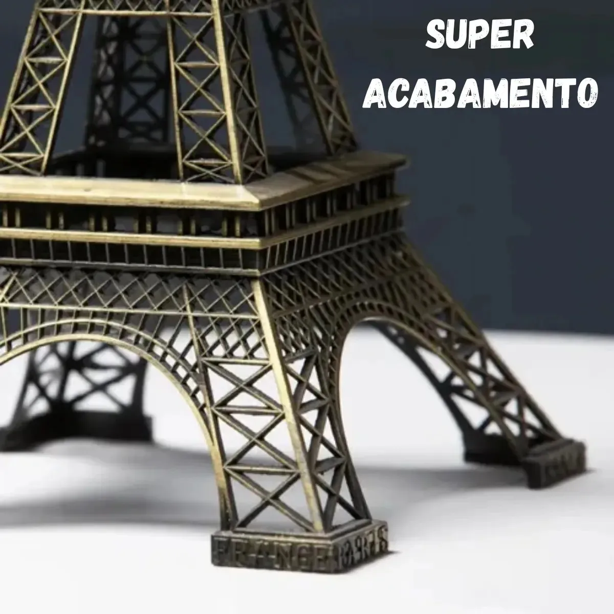 Torre Eiffel Paris Enfeite Miniatura Decoração De Metal 25cm Marrom-escuro - Imagem 3
