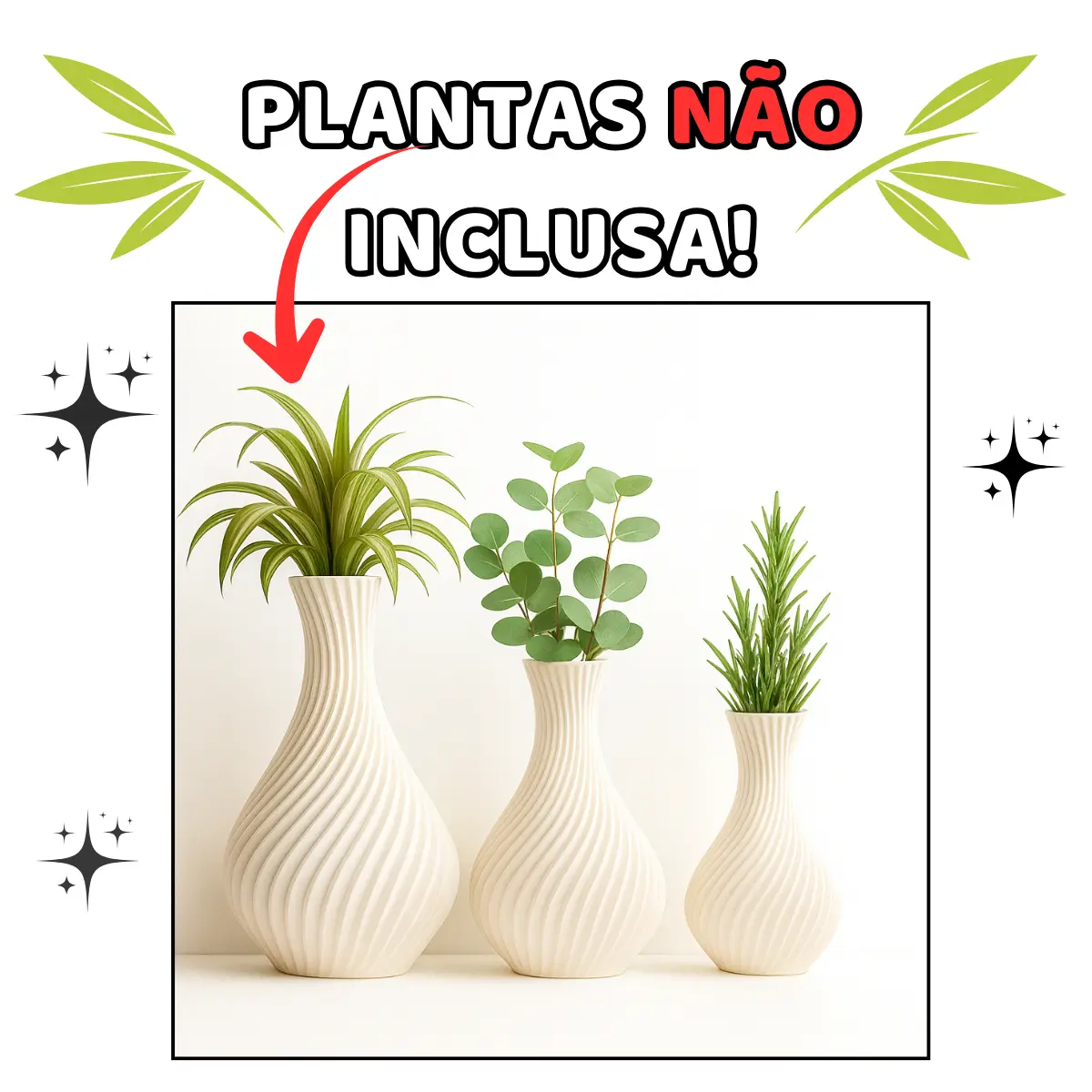 Kit 3 Vasos Modelo Espiral Marx Greg 3d - Decoração Moderna Sala, Rack, Cozinha Cor Branco - Imagem 4