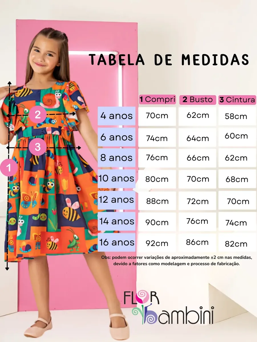 Vestido Infantil Menina Festa Mini Diva Colorido Babado Moda - Imagem 6