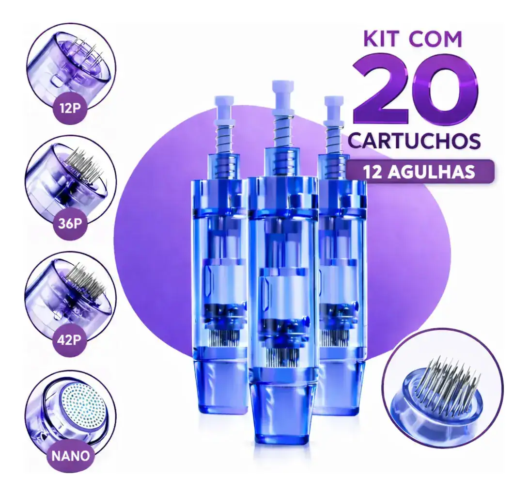 Kit 20 Cartuchos Dermapen 12 Agulhas Nano 12 24 36 42 BMED - Imagem 8