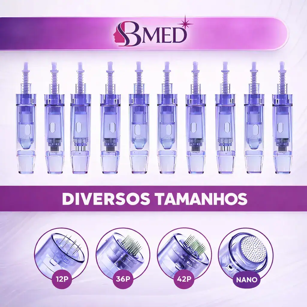 Kit 20 Cartuchos Dermapen 12 Agulhas Nano 12 24 36 42 BMED - Imagem 4