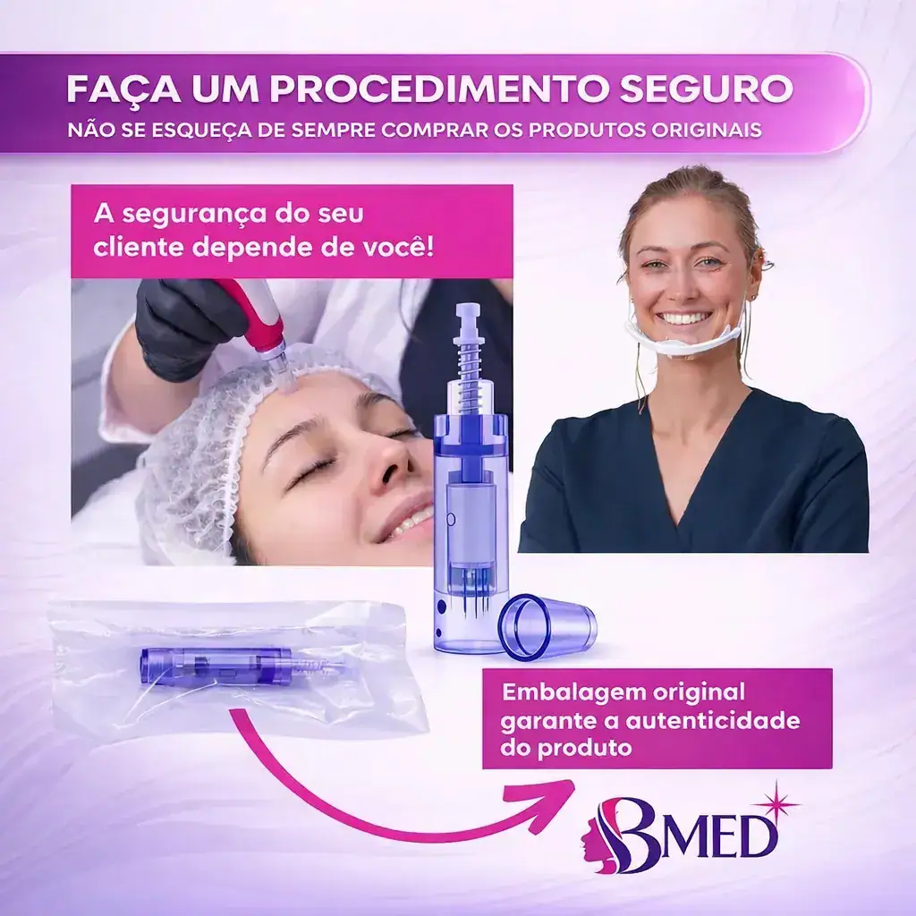 Kit 20 Cartuchos Dermapen 12 Agulhas Nano 12 24 36 42 BMED - Imagem 3