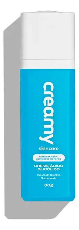 Creamy Skincare Ácido Glicólico 30g | Reduz Poros Dilatados, Melhora A Pele, Hidratação Profunda E Intensa, Controla O Brilho Excessivo | Todos Os Tipos De Pele, Noturno - Imagem 7