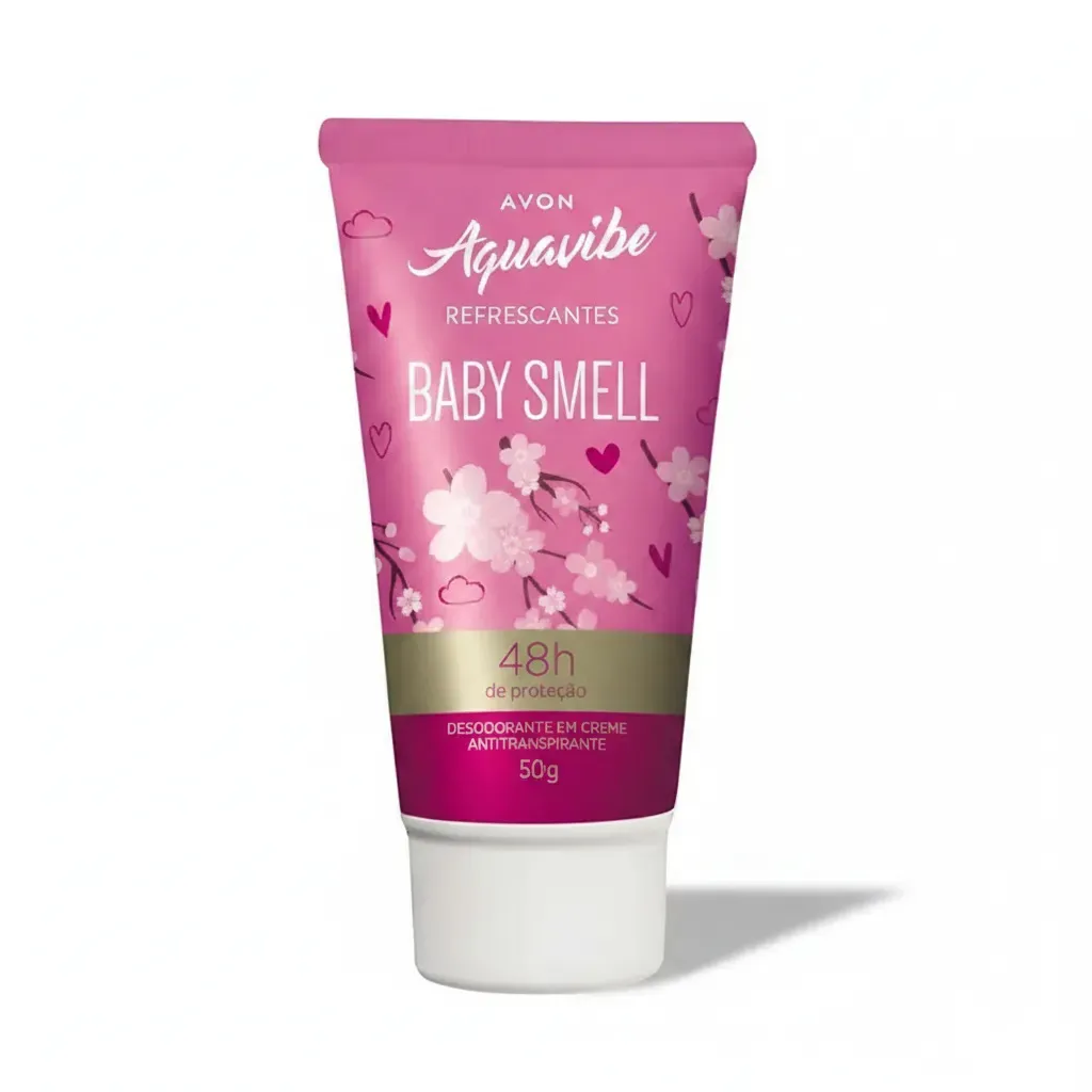 Desodorante Avon Em Creme Aquavibe Baby Smell 50g Cheirinho De Bebê - Imagem 2